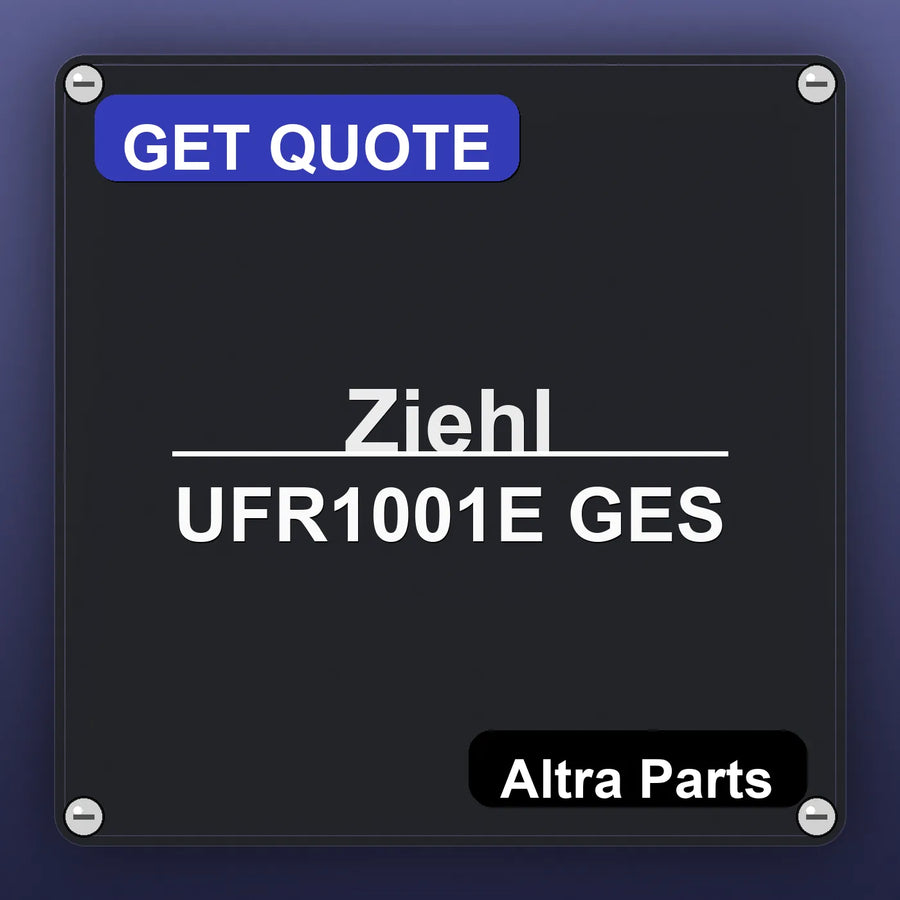 Ziehl UFR1001E GES industrial nameplate style image – Altra Parts. GET QUOTE.