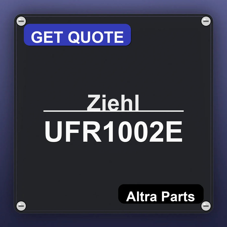 Ziehl UFR1002E industrial nameplate style image – Altra Parts. GET QUOTE.