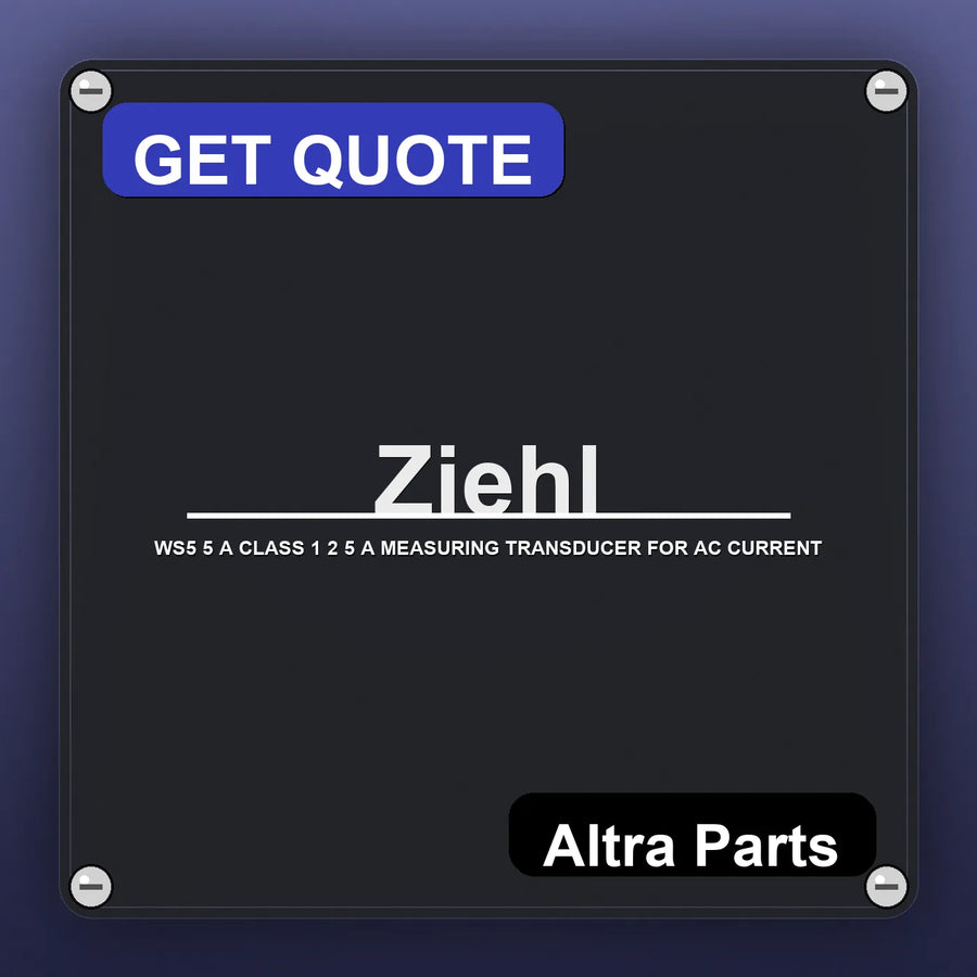 Ziehl WS5 5 A CLASS 1 2 5 A MEASURING TRANSDUCER FOR AC CURRENT industrial nameplate style image – Altra Parts. GET QUOT…
